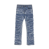 Hearujoy Wool Men's Jeans Personality Design High Street Style Casual Solid Color Fashionable Vintage Trousers 9A2352